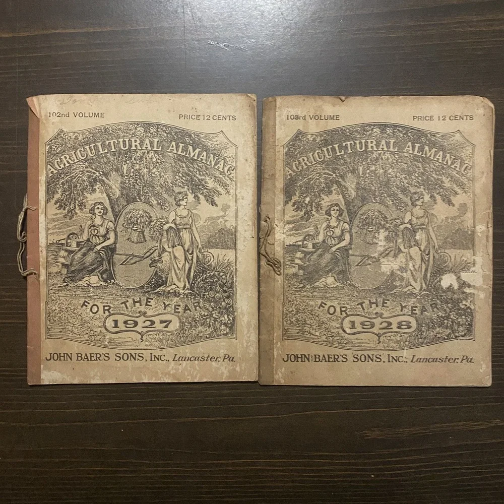 9 Antique Agricultural Almanacs 1920-1922 1924-1929 John‎ Baer's Sons Lancaster - Picture 14 of 16